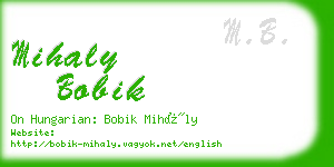 mihaly bobik business card